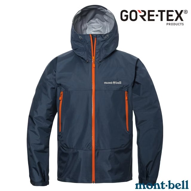 【mont-bell】男 RAIN TREKKER 雨中舞者雨衣.連帽風雨衣.防風抗水/1128729 NV 海軍藍✿30E010